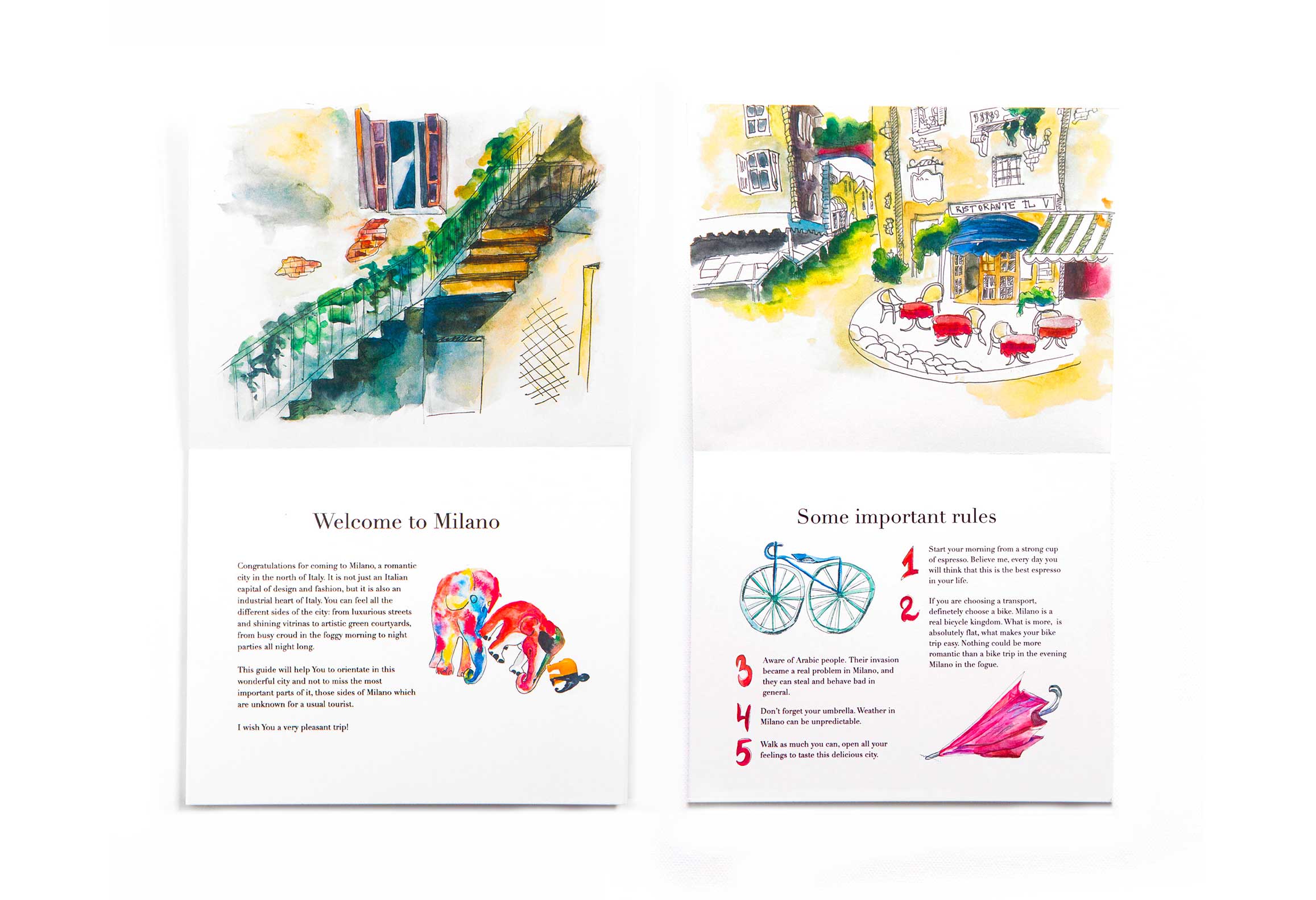 Illustrations of Milan for myMilano personal guide by Ksenia Smirnova, 15:03 design