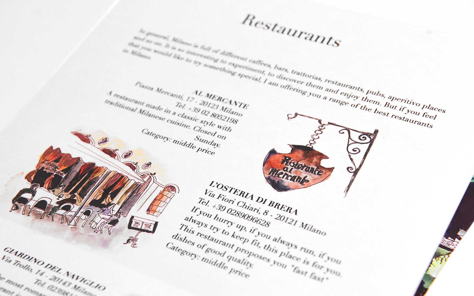 Illustrations of Milan for myMilano personal guide by Ksenia Smirnova, 15:03 design
