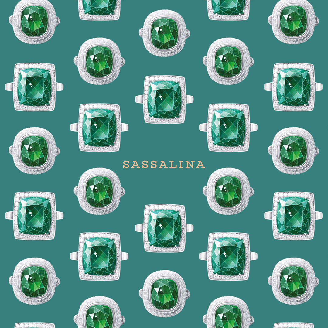 Branding and corporate identity for Sassalina, a Bespoke Jewellery brand from London, done by 1503 Design studio, Ksenia Smirnova