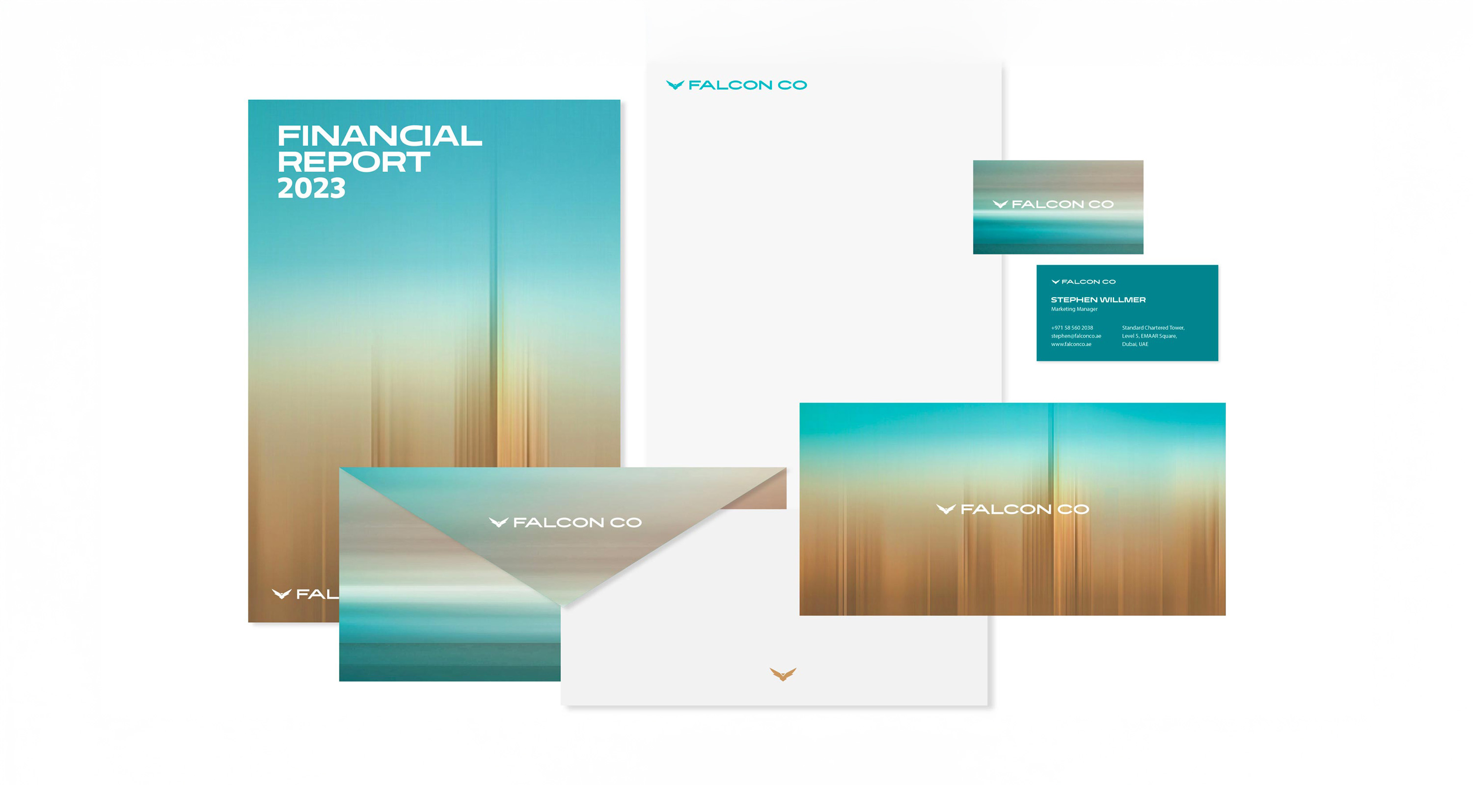 Branding for Falcon, an Investment Company in Dubai