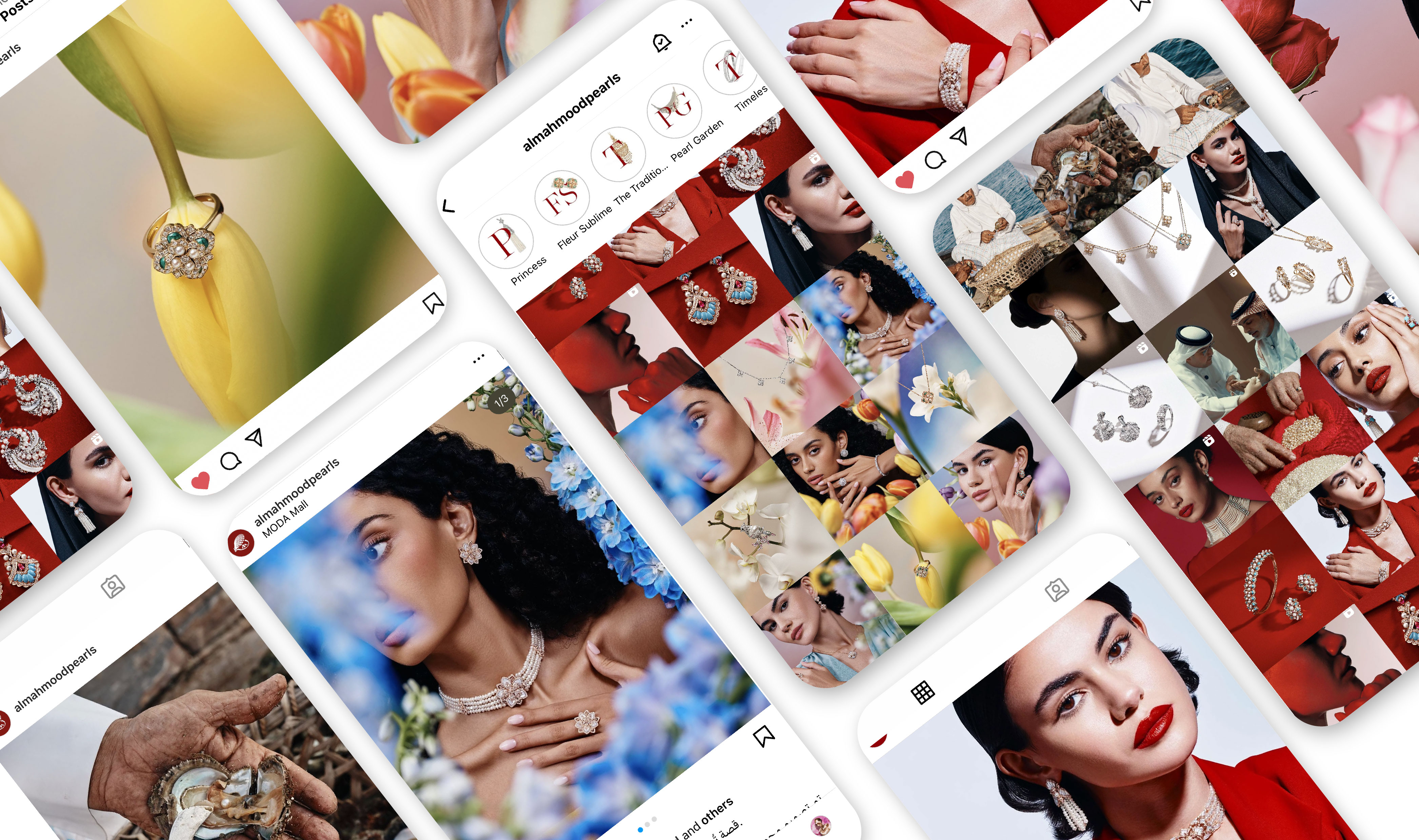 Branding for Al Mahmood Pearls, Instagram Visual Identity, Creative direction, Bahrain, GCC, jewellery photoshoot